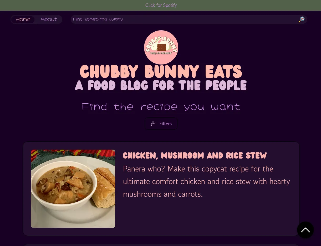 Capture d’écran de chubbybunnyeats.online
